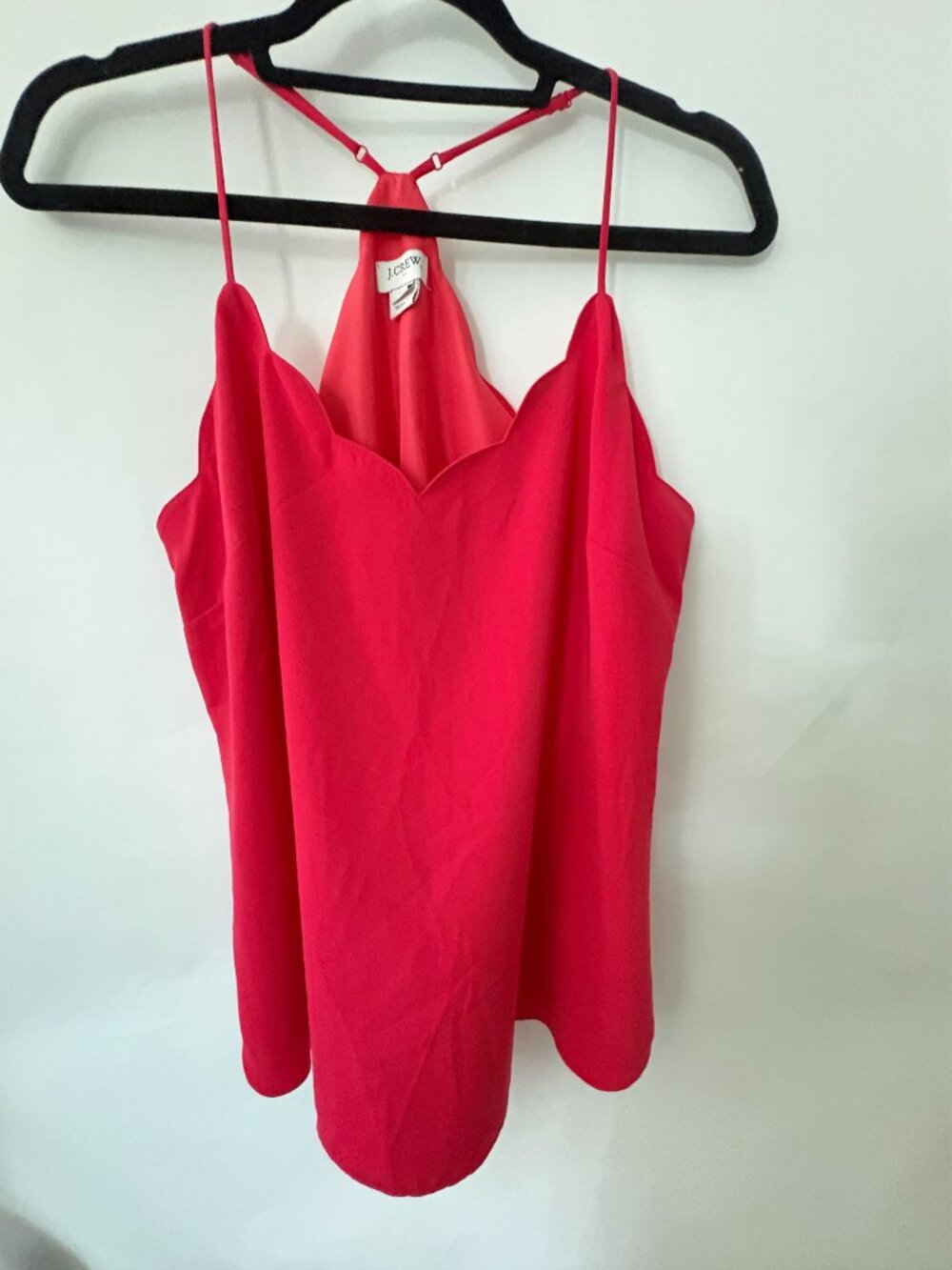 J. Crew Soft Red Scalloped Cami Size 10